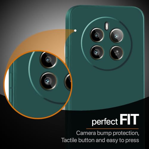 WOW IMAGINE Back Cover for Realme Narzo 70 | Narzo 70 Pro | 12 Plus | P1 5G | Slim Soft Rubberised Case | Inner Velvet Fabric Lining | Matte Silicone Flexible Mobile Case | Camera Protection - Green(FROM INDIA FAAZ) - View 6 of 6