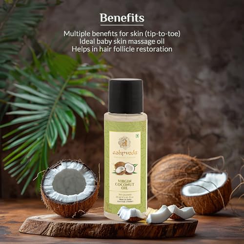 Ashpveda Virgin Coconut Oil for Long, Strong &amp; Gorgeous Hair | Essential Ayurvedic Herb Enriched Fragrance Oil for Men and Women (100ML)(FROM INDIA)JEZ - View 2 of 6