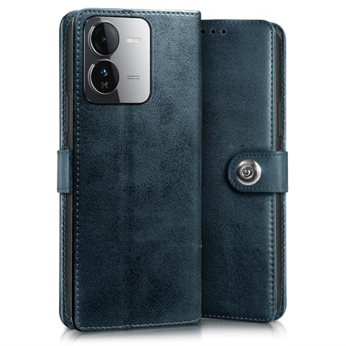 WOW IMAGINE Shock Proof Flip Cover Back Case for iQOO Z9 5G (Designer Magnetic Button Flip Case | Inbuilt Wallet Pockets &amp; Stand | Leather Finish | Oxford Blue) (FROM INDIA FAAZ) - View 3 of 6