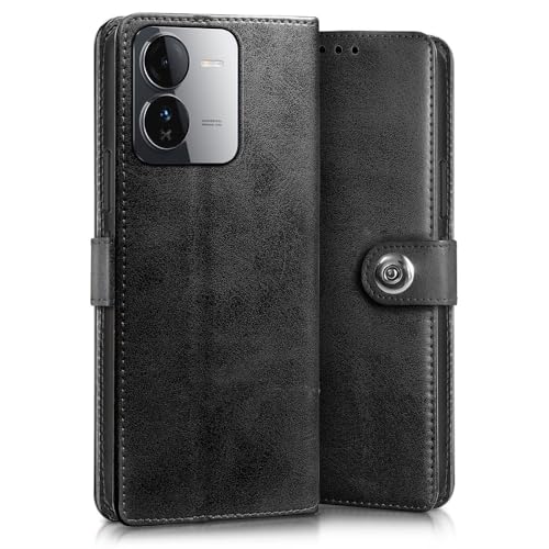 WOW IMAGINE Shock Proof Flip Cover Back Case for iQOO Z9 5G (Designer Magnetic Button Flip Case | Inbuilt Wallet Pockets &amp; Stand | Leather Finish | Haze Black) (FROM INDIA FAAZ) - View 3 of 7