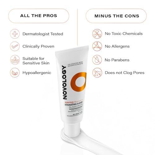 Novology SPF50 PA++++ Hydrating Sheer Sunscreen | Lightweight Broad Spectrum Protection &amp; Protects Skin Barrier | No White Cast | 50 g(FROM INDIA)JEZ - View 6 of 6