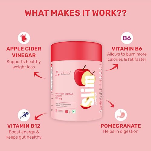 Mypro Sport Nutrition Pomegranate Extract with Apple Cider Vinegar &amp; Vitamin B6&amp; B12 Gummies Nutraceutical for Men and Women- 30 Gummies (FROM INDIA)SAB - View 2 of 7