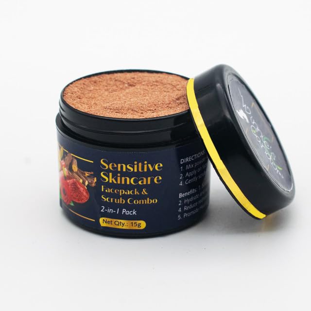WINNIES CANDOR Sensitive Skincare Facepack &amp; Scrub Combo, 2 in 1 Pack, for Sensitive Skin Types, 15g (FROM INDIA)SAB - View 4 of 7