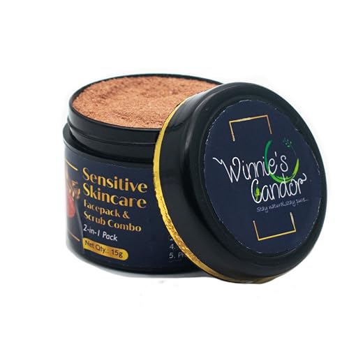 WINNIES CANDOR Sensitive Skincare Facepack &amp; Scrub Combo, 2 in 1 Pack, for Sensitive Skin Types, 15g (FROM INDIA)SAB - View 6 of 7