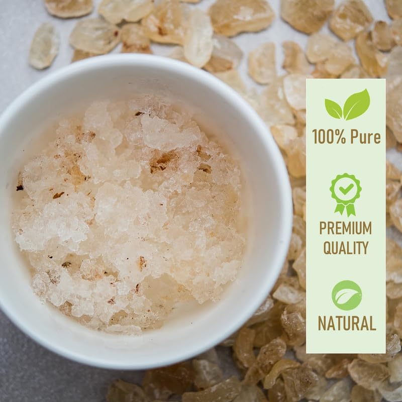 Homeda Gond Katira Pure Organic 100 gm, Almond Gum Badam Pisin Organic, Edible Gum Gond Katira 100gm, Tragacanth gum, Katora Gum Crystals Badam Gondh for Summer, Badam Banka, White Almonds (100 grams) (FROM INDIA) NUSS - View 6 of 7