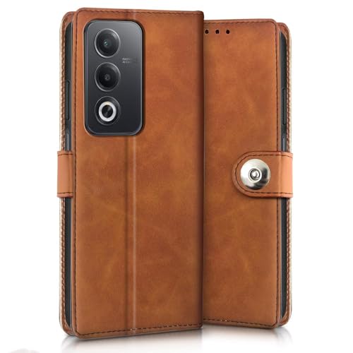 WOW IMAGINE Shock Proof Flip Cover Back Case for Oppo A3 Pro 5G (Magnetic Button Flip Case | Wallet Pockets & Stand | Leather Finish | Alder Brown) (FROM INDIA FAAZ) - View 3 of 6