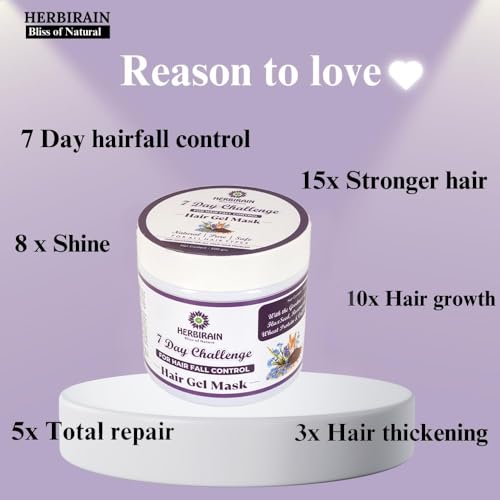 HERBIRAIN Hairfall Control Hair Mask in Just 7 days 500 ml | Suitable For All Hair Types| Both For Men &amp; Women| Enriched With Wheat Protein, Rosemary and Flaxseed extract (FROM INDIA) NUSS - View 3 of 6