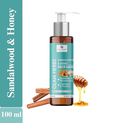 GLAM HERBS Sandalwood &amp; Honey Face Wash - Hydrating, Moisturizing Cleanser, Deep Cleansing &amp; Purifying Face Wash for All Skin Types | 100 ml(FROM INDIA)JEZ - View 2 of 5