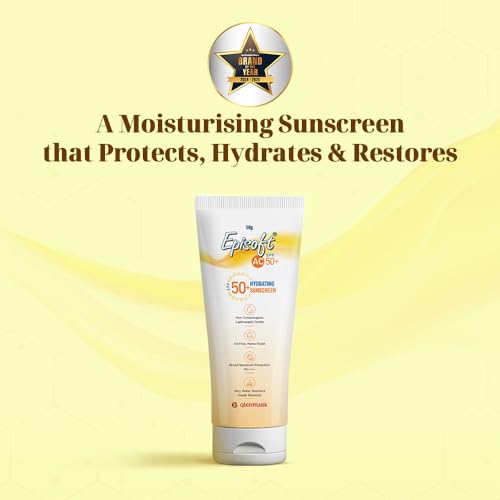 Episoft AC SPF 50 Hydrating Sunscreen PA++++ | Lightweight Non-Greasy and Non-Sticky | Matte Finish and Oil Free Formula | UVA &amp; UVB Protection | Water Resistant, Non Comedogenic | Clinically Proven (FROM INDIA)SAB - View 2 of 6