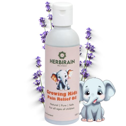 Herbirain Growing Kids and Baby Pain Relief massage Oil - 100 ml | With Eucalyptus Oil, Turmeric Root extract and Walnut Oil |For leg and body pains | Natural Pure &amp; Safe (FROM INDIA) NUSS - Shop at Colombo Mall