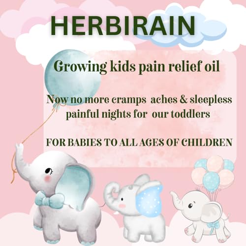 Herbirain Growing Kids and Baby Pain Relief massage Oil - 100 ml | With Eucalyptus Oil, Turmeric Root extract and Walnut Oil |For leg and body pains | Natural Pure &amp; Safe (FROM INDIA) NUSS - View 2 of 6