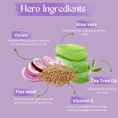 GLAM HERBS Herbal Onion Shampoo with Aloevera and Flax Seed 200ml| Hair Cleanser|Promotes Hair Growth| Strengthen Hair Follicles| Prevents Hairfall|Paraben and Sulphate Free Shampoo(FROM INDIA)JEZ - View 3 of 6