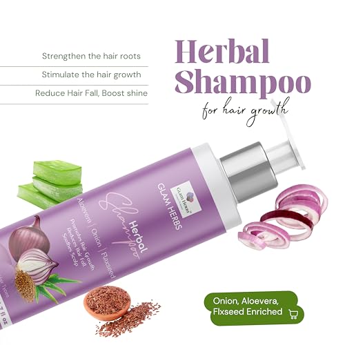 GLAM HERBS Herbal Onion Shampoo with Aloevera and Flax Seed 200ml| Hair Cleanser|Promotes Hair Growth| Strengthen Hair Follicles| Prevents Hairfall|Paraben and Sulphate Free Shampoo(FROM INDIA)JEZ - View 4 of 6