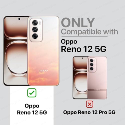 WOW IMAGINE Shock Proof Flip Cover Back Case for Oppo Reno 12 5G (Magnetic Button Flip Case | Wallet Pockets &amp; Stand | Leather Finish | Haze Black) (FROM INDIA FAAZ) - View 2 of 7