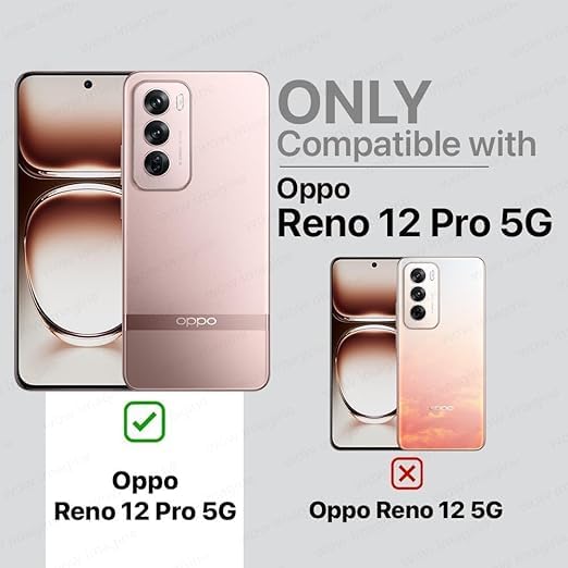 WOW IMAGINE Shock Proof Flip Cover Back Case for Oppo Reno 12 Pro 5G (Magnetic Button Flip Case | Wallet Pockets &amp; Stand | Leather Finish | Haze Black) (FROM INDIA FAAZ) - View 2 of 7