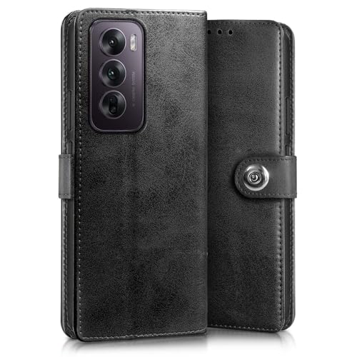 WOW IMAGINE Shock Proof Flip Cover Back Case for Oppo Reno 12 Pro 5G (Magnetic Button Flip Case | Wallet Pockets &amp; Stand | Leather Finish | Haze Black) (FROM INDIA FAAZ) - View 3 of 7