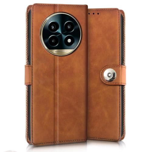 WOW IMAGINE Shock Proof Flip Cover Back Case for Realme 13 Pro 5G | Realme 13 Pro Plus 5G (Magnetic Button Flip Case | Wallet Pockets &amp; Stand | Leather Finish | Alder Brown) (FROM INDIA FAAZ) - View 3 of 7
