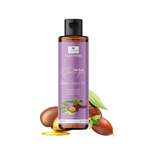 GLAM HERBS Argan Oil Shampoo with Jojoba Oil | Controls Hair Fall &amp; Promotes Hair Growth | Anti Dandruff shampoo &amp; Dry Scalp, Mild Daily, Frizz Free, Shiny and for Damage Hair (200 ml) (Pack of 2)(FROM INDIA)JEZ - View 2 of 7