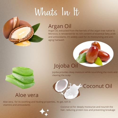 GLAM HERBS Argan Oil Shampoo with Jojoba Oil | Controls Hair Fall &amp; Promotes Hair Growth | Anti Dandruff shampoo &amp; Dry Scalp, Mild Daily, Frizz Free, Shiny and for Damage Hair (200 ml) (Pack of 2)(FROM INDIA)JEZ - View 3 of 7
