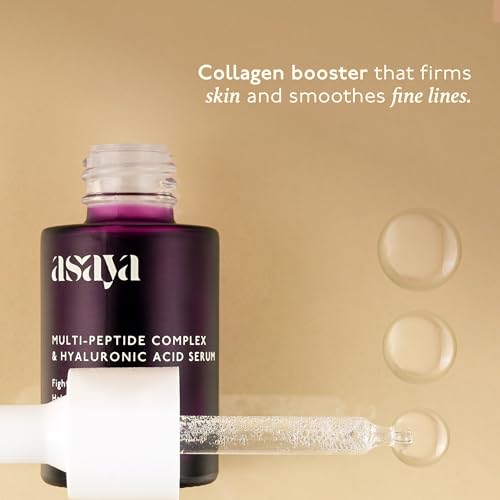 Asaya Multi Peptide Serum for Face with Hyaluronic Acid | Smoothes Wrinkles, Firms Skin | Collagen boosting serum with 5% Tripeptide Complex | Hydrating Overnight Repair Serum for Women &amp; Men | 30 ml (FROM INDIA)SAB - View 2 of 6