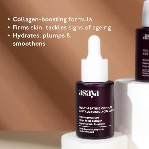 Asaya Multi Peptide Serum for Face with Hyaluronic Acid | Smoothes Wrinkles, Firms Skin | Collagen boosting serum with 5% Tripeptide Complex | Hydrating Overnight Repair Serum for Women &amp; Men | 30 ml (FROM INDIA)SAB - View 4 of 6