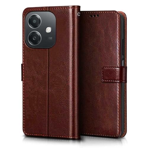 WOW IMAGINE Shock Proof Flip Cover Back Case Cover for Oppo A3x 5G | A3x 4G | A3 5G (Flexible | Leather Finish | Card Pockets Wallet &amp; Stand | Chestnut Brown) (FROM INDIA FAAZ) - View 3 of 6