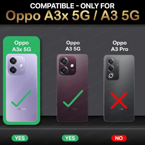 WOW IMAGINE Shock Proof Flip Cover Back Case for Oppo A3x 5G | A3x 4G | A3 5G (Magnetic Button Flip Case | Wallet Pockets &amp; Stand | Leather Finish | Oxford Blue) (FROM INDIA FAAZ) - View 2 of 7