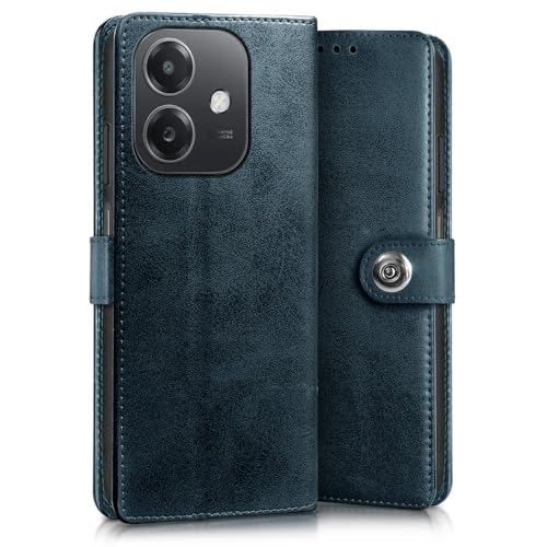 WOW IMAGINE Shock Proof Flip Cover Back Case for Oppo A3x 5G | A3x 4G | A3 5G (Magnetic Button Flip Case | Wallet Pockets &amp; Stand | Leather Finish | Oxford Blue) (FROM INDIA FAAZ) - View 3 of 7