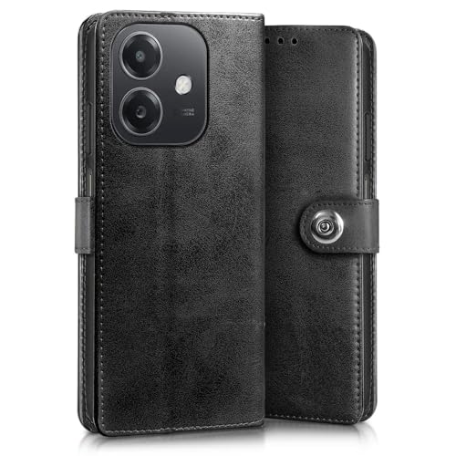 WOW IMAGINE Shock Proof Flip Cover Back Case for Oppo A3x 5G | A3x 4G | A3 5G (Magnetic Button Flip Case | Wallet Pockets &amp; Stand | Leather Finish | Haze Black) (FROM INDIA FAAZ) - View 3 of 6