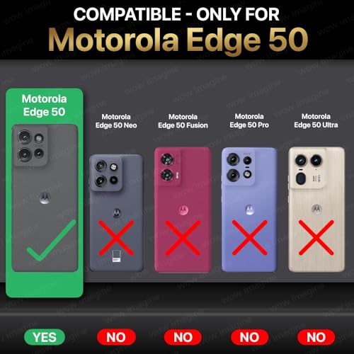 WOW IMAGINE Shock Proof Flip Cover Back Case for Motorola Moto Edge 50 5G (Magnetic Button Flip Case | Wallet Pockets &amp; Stand | Leather Finish | Haze Black) (FROM INDIA FAAZ) - View 2 of 7