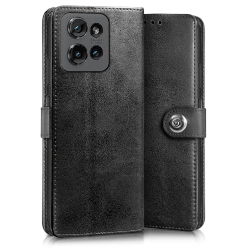 WOW IMAGINE Shock Proof Flip Cover Back Case for Motorola Moto Edge 50 5G (Magnetic Button Flip Case | Wallet Pockets &amp; Stand | Leather Finish | Haze Black) (FROM INDIA FAAZ) - View 3 of 7