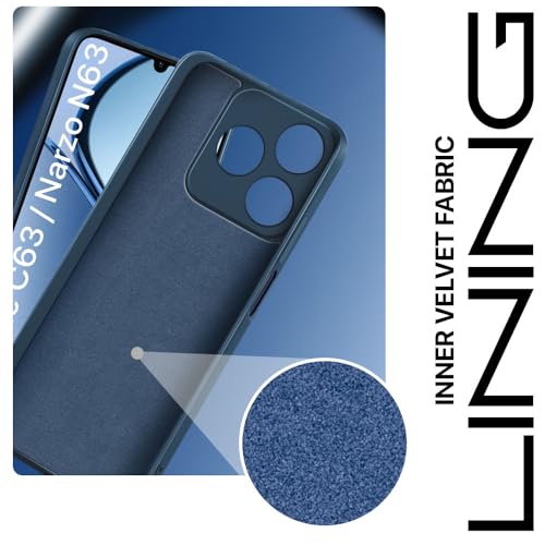WOW IMAGINE Back Cover for Realme Narzo N63 | Realme C63 4G | Ultra Slim Soft Rubberised Case | Inner Velvet Fabric Lining | Matte Silicone Flexible Mobile Case | Camera Protection - Blue(FROM INDIA FAAZ) - View 3 of 7