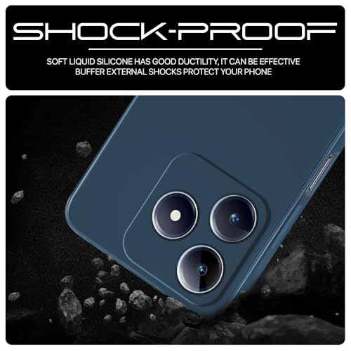 WOW IMAGINE Back Cover for Realme Narzo N63 | Realme C63 4G | Ultra Slim Soft Rubberised Case | Inner Velvet Fabric Lining | Matte Silicone Flexible Mobile Case | Camera Protection - Blue(FROM INDIA FAAZ) - View 4 of 7