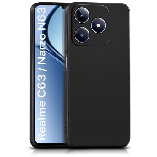 WOW IMAGINE Back Cover for Realme Narzo N63 | Realme C63 4G | Ultra Slim Soft Rubberised Case | Inner Velvet Fabric Lining | Matte Silicone Flexible Mobile Case | Camera Protection - Black(FROM INDIA FAAZ) - Shop at Colombo Mall