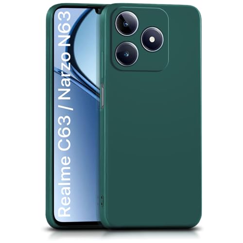 WOW IMAGINE Back Cover for Realme Narzo N63 | Realme C63 4G | Ultra Slim Soft Rubberised Case | Inner Velvet Fabric Lining | Matte Silicone Flexible Mobile Case | Camera Protection - Green(FROM INDIA FAAZ) - Shop at Colombo Mall