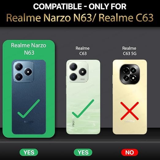 WOW IMAGINE Back Cover for Realme Narzo N63 | Realme C63 4G | Ultra Slim Soft Rubberised Case | Inner Velvet Fabric Lining | Matte Silicone Flexible Mobile Case | Camera Protection - Green(FROM INDIA FAAZ) - View 2 of 7