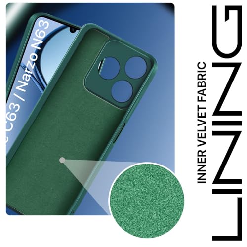 WOW IMAGINE Back Cover for Realme Narzo N63 | Realme C63 4G | Ultra Slim Soft Rubberised Case | Inner Velvet Fabric Lining | Matte Silicone Flexible Mobile Case | Camera Protection - Green(FROM INDIA FAAZ) - View 3 of 7