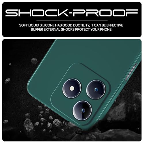 WOW IMAGINE Back Cover for Realme Narzo N63 | Realme C63 4G | Ultra Slim Soft Rubberised Case | Inner Velvet Fabric Lining | Matte Silicone Flexible Mobile Case | Camera Protection - Green(FROM INDIA FAAZ) - View 4 of 7