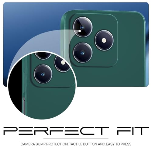 WOW IMAGINE Back Cover for Realme Narzo N63 | Realme C63 4G | Ultra Slim Soft Rubberised Case | Inner Velvet Fabric Lining | Matte Silicone Flexible Mobile Case | Camera Protection - Green(FROM INDIA FAAZ) - View 6 of 7