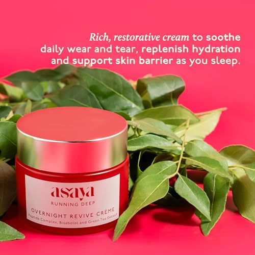 Asaya Night Peptide Moisturizer for Women &amp; Men | Peptide Complex, Bisabolol &amp; Green Tea Extract | Firms &amp; Repairs Barrier | Night Repair Cream for Women | Korean Night Cream | All Skin Types | 50 g (FROM INDIA)SAB - View 2 of 6