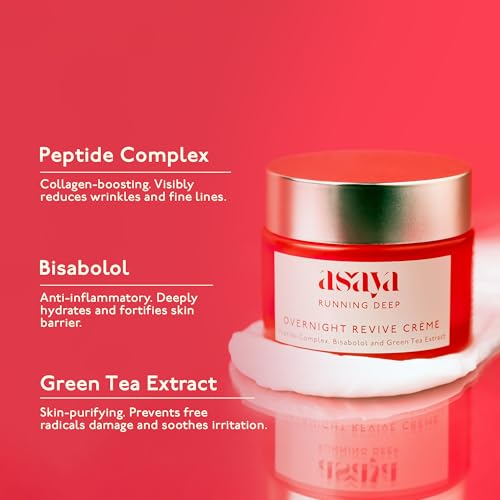 Asaya Night Peptide Moisturizer for Women &amp; Men | Peptide Complex, Bisabolol &amp; Green Tea Extract | Firms &amp; Repairs Barrier | Night Repair Cream for Women | Korean Night Cream | All Skin Types | 50 g (FROM INDIA)SAB - View 3 of 6
