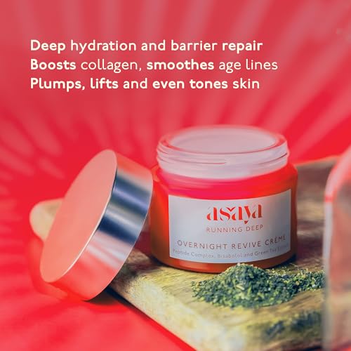 Asaya Night Peptide Moisturizer for Women &amp; Men | Peptide Complex, Bisabolol &amp; Green Tea Extract | Firms &amp; Repairs Barrier | Night Repair Cream for Women | Korean Night Cream | All Skin Types | 50 g (FROM INDIA)SAB - View 4 of 6