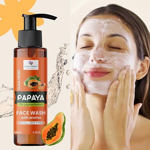 GLAM HERBS Combo Hydrating Facewash Papaya 100ml &amp; Sandalwood Honey 100ml | Tan removal Face Wash, Gentle Exfoliation | Visibly Glowing Skin | Reducing Dark Spots &amp; Blemishes (200 ml)(FROM INDIA)JEZ - View 3 of 7