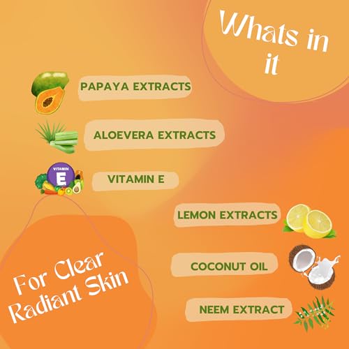 GLAM HERBS Combo Hydrating Facewash Papaya 100ml &amp; Sandalwood Honey 100ml | Tan removal Face Wash, Gentle Exfoliation | Visibly Glowing Skin | Reducing Dark Spots &amp; Blemishes (200 ml)(FROM INDIA)JEZ - View 4 of 7