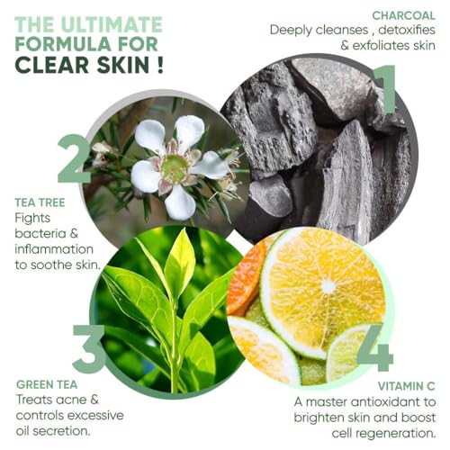 GLAM HERBS 7in1 Activated Charcoal Face Wash | Anti-Pollution, Dirt Removal, Deep Pore Cleaning &amp; Oil Control | Skin Purifying &amp; Deep Detox Formula | For Men &amp; Women 100ml (Pack of 2)(FROM INDIA)JEZ - View 4 of 6