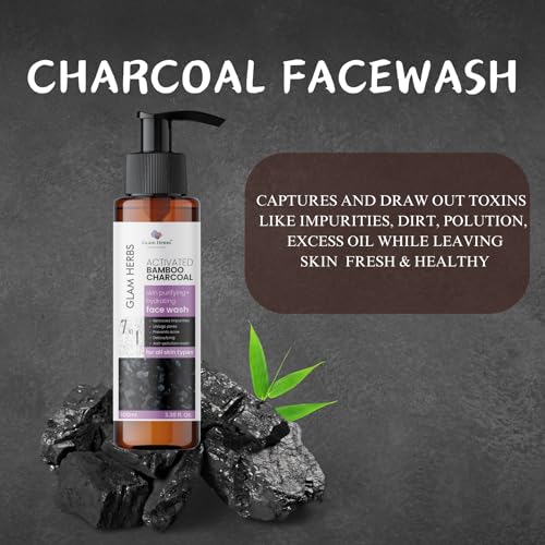 GLAM HERBS 7in1 Activated Charcoal Face Wash | Anti-Pollution, Dirt Removal, Deep Pore Cleaning &amp; Oil Control | Skin Purifying &amp; Deep Detox Formula | For Men &amp; Women 100ml (Pack of 2)(FROM INDIA)JEZ - View 5 of 6