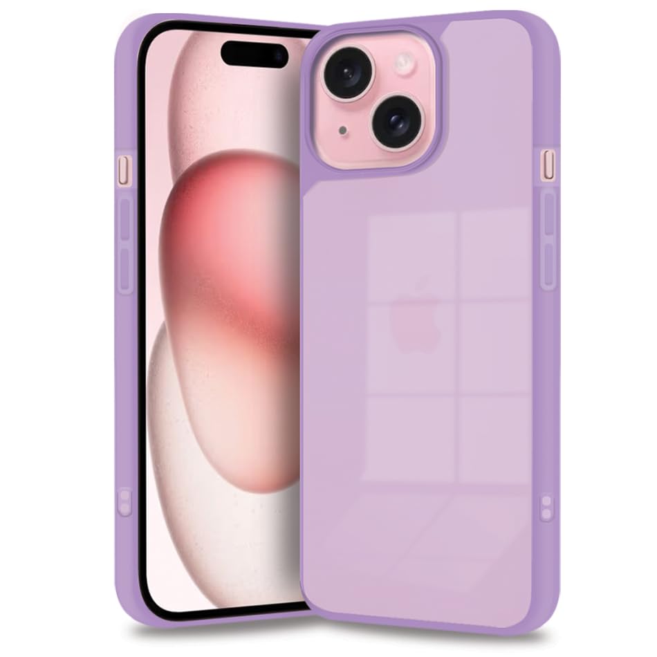 Fashionury Colored Transparent Back Case Cover for iPhone 15 | Camera Protection Bump | Shockproof Design | Colored TP | Bumper Case Cover for iPhone 15 (Light Purple) (FROM INDIA FAAZ) - View 2 of 6
