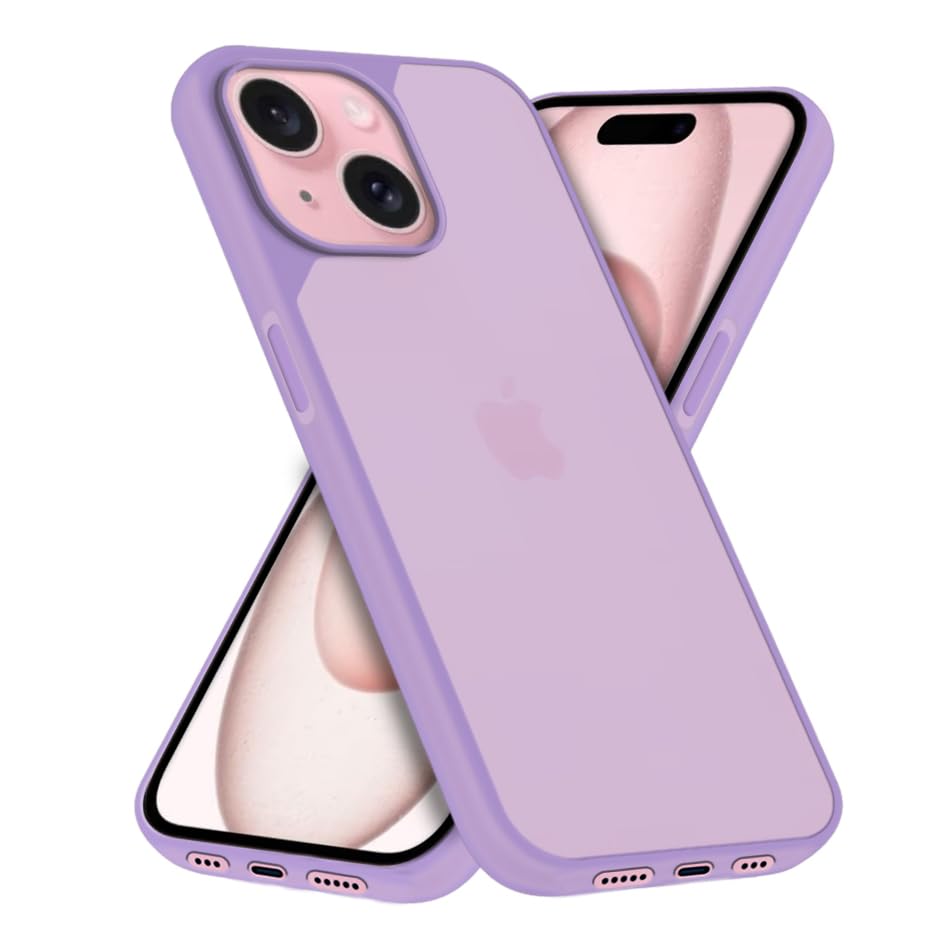 Fashionury Colored Transparent Back Case Cover for iPhone 15 | Camera Protection Bump | Shockproof Design | Colored TP | Bumper Case Cover for iPhone 15 (Light Purple) (FROM INDIA FAAZ) - View 5 of 6