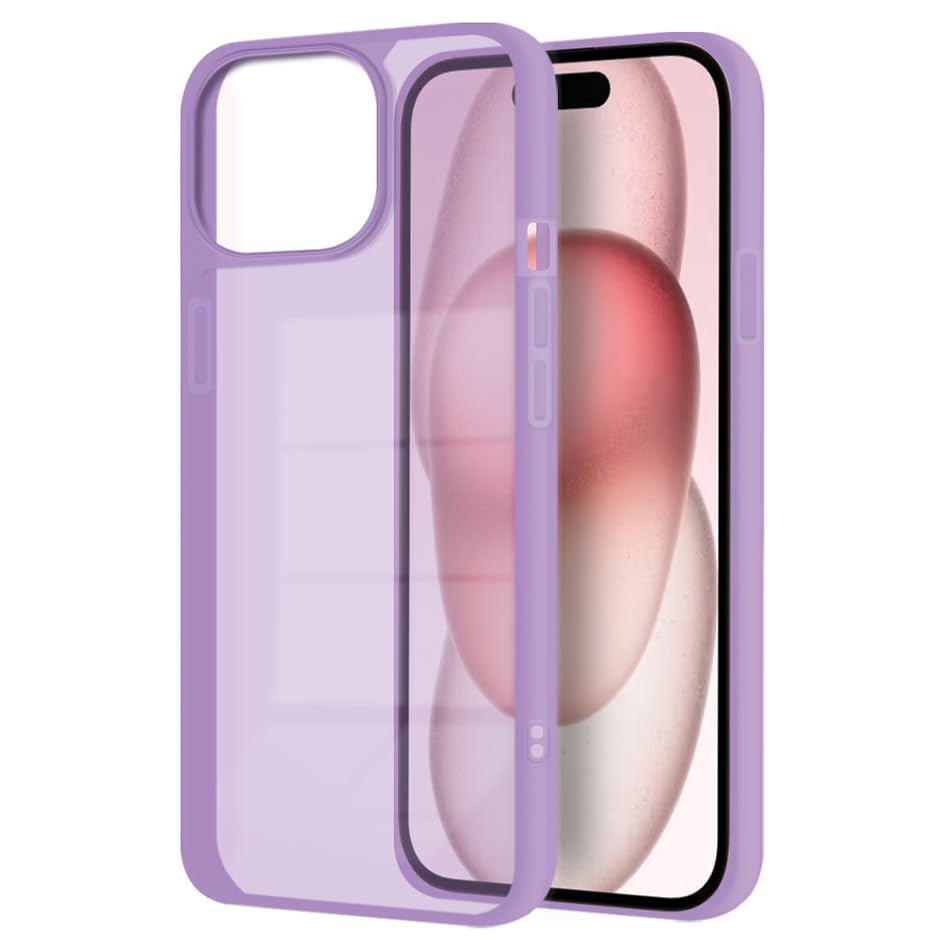 Fashionury Colored Transparent Back Case Cover for iPhone 15 | Camera Protection Bump | Shockproof Design | Colored TP | Bumper Case Cover for iPhone 15 (Light Purple) (FROM INDIA FAAZ) - View 6 of 6