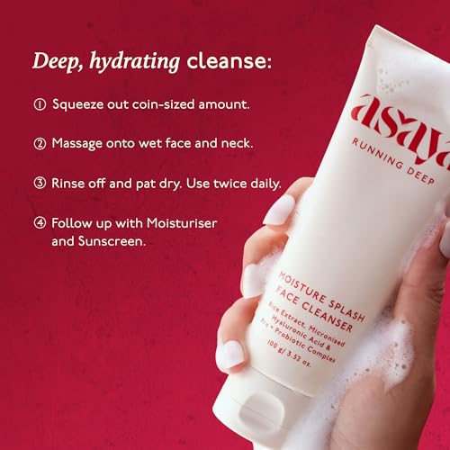 Asaya Hydrating Gentle Face Wash | Brightens, Soothes &amp; Repairs Barrier | Korean Rice Facewash with Hyaluronic Acid &amp; Pre + Probiotics | Face cleanser for sensitive skin | All skin types |100g (FROM INDIA)SAB - View 5 of 6